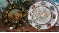  TWO PLATES, PROBABLY FROM ENGLAND. One decorated...