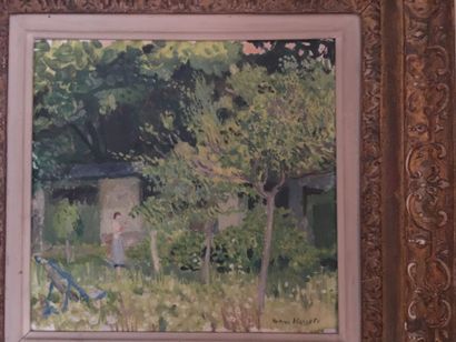  20th century school, HASSEFT (?) 
The orchard 
Oil on canvas signed lower left 
25x30...