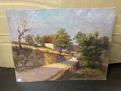  School 1900 
Landscape 
Oil on canvas marouflaged...