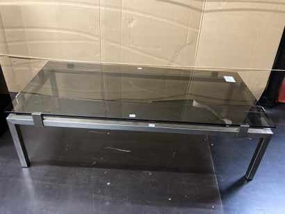  Steel and smoked glass coffee table 
Around...