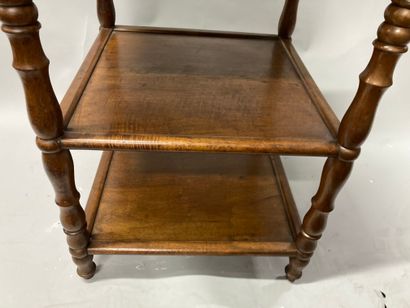  Small serving table with three tops, in natural walnut 
ACCIDENTAL marble top 
H:...