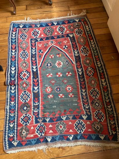  Two Kilim carpets with geometric decoration...