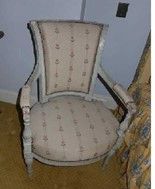  ARMCHAIR END OF THE 18TH CENTURY. In white...