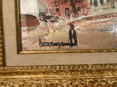  The Montmartre Hill 
Gouache, signature Lucien Genin on the lower left hand side...
