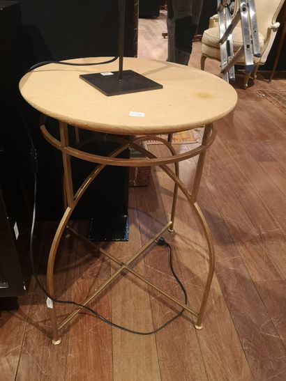null 
Two metal pedestal tables

sold as is
