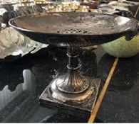  SILVER BOWL 
The square base, on a pedestal, the cup decorated with garlands of...