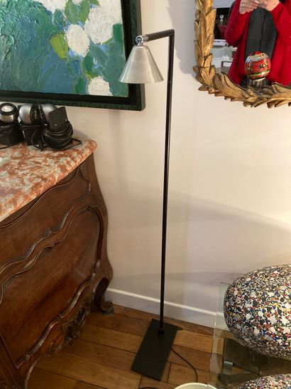  Pair of steel and metal reading lamps 
H: 128 cm Lot sold as is 