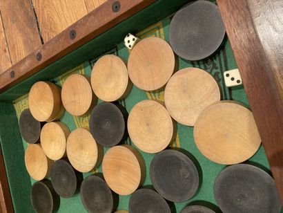 null 
Inlaid checkerboard with tokens, buckets And two dice (worn) 




A very damaged...