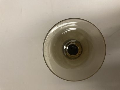 null 
DAUM, France Partie de service de verres En verre teinté marron, le fût en...