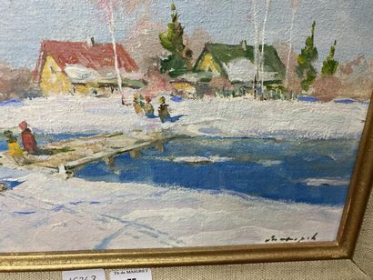 null 
Russian School




Snow Landscape




Oil on canvas marouflaged 




Bottom...