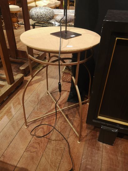 null 
Two metal pedestal tables

sold as is
