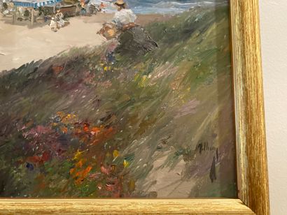  Set of five: 
Modern school 
View of seaside landscapes 
Oils on panels 
11 x 18...