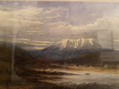 DUBUC (?) - 1899 Vue de montagnes 

Aquarelle signée en bas à dtroite 

16 x 25 cm...