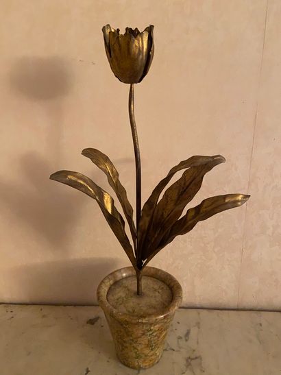 null Grande tulipe en tôle dorée

Hauteur : 50 cm