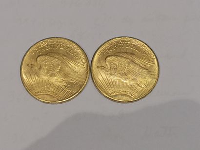 null 
2 pièces de 20 dollars or datées 1924
