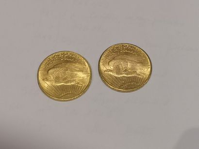 null 
2 pièces de 20 dollars or datées 1924

usures
