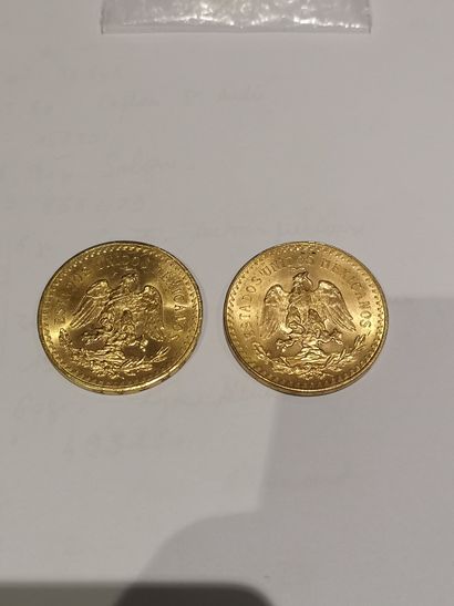 null 
2 pièces de 50 Pesos or

1821-1943 et 1821-1947

usures


