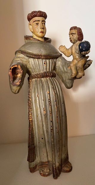 null Lot de figurines en bois 

Neuf statuettes diverses : Vierge à l'enfant et figure...