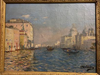 null View of Venice

Oil on canvas, signed lower right

25 x 33 cm

(sold as is)