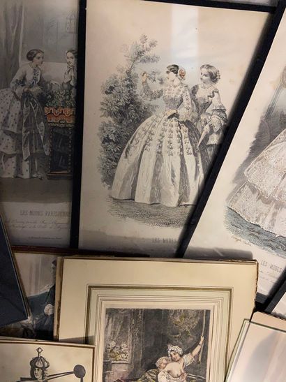 null Approximately 25 framed pieces including "Ladies' Store".

(sold as is)