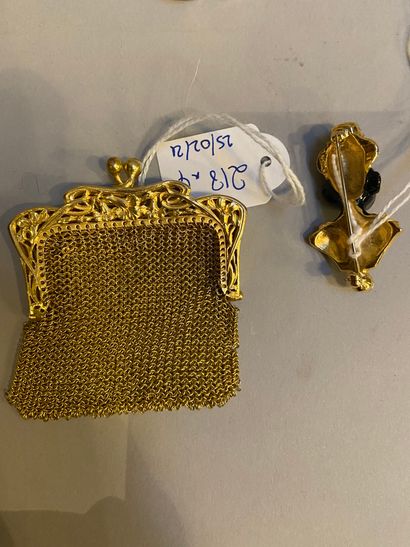 null Lot of costume jewellery including a small mesh purse, a pair of cufflinks and...