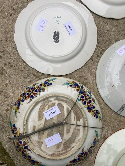 null Lot of earthenware and porcelain including 7 plates with polychrome decorations,...