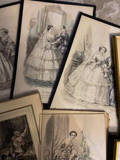 null Approximately 25 framed pieces including "Ladies' Store".

(sold as is)