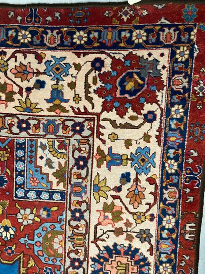 null Carpet with medallion decoration on a blue background and decoration of flowers

Asia

354...