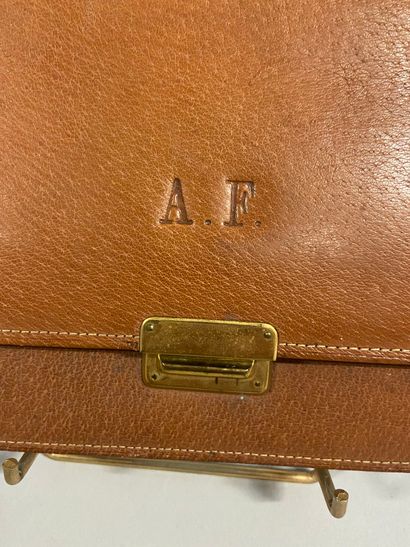 null 
Rectangular gold leather pouch. 




Monogram AF. 




45 x 14 cm




(sold...
