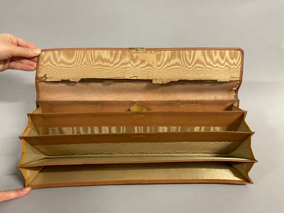 null 
Rectangular gold leather pouch. 




Monogram AF. 




45 x 14 cm




(sold...