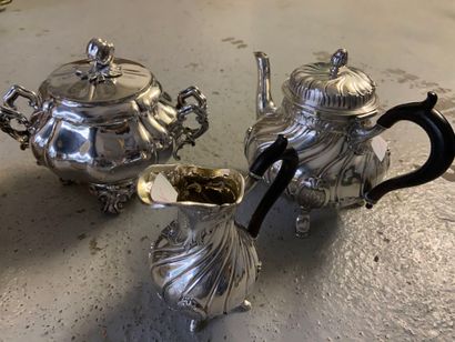 null Silver 2-piece service including a teapot, and a milk jug.

A sugar bowl and...