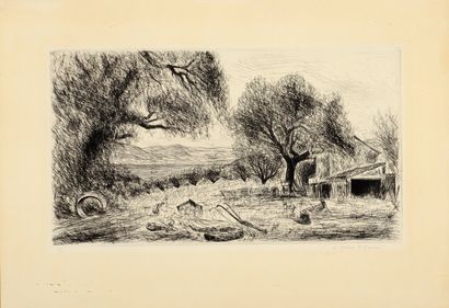 null André DUNOYER DE SEGONZAC (1884-1974)_x000D_

The Farm in the morning - The...