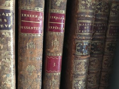 null Lot de volumes XVIIIe: Journal de chirurgie, leçon d'anatomie, science, botanique,...