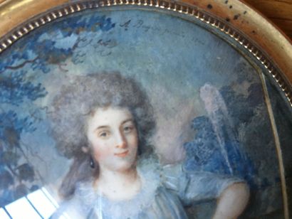 null Ecole fraçaise du XVIIIème**Portrait de femme**signée 'A. Boyer pinx 1790' (en...