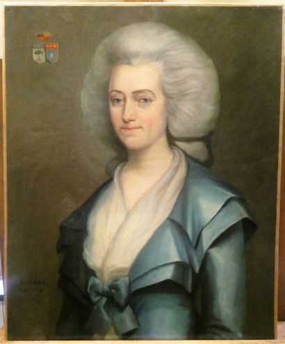 L. ALEGRE (actif dans la seconde moitié du XIXe siècle) Portrait de Madame de Guillermeir
Toile....