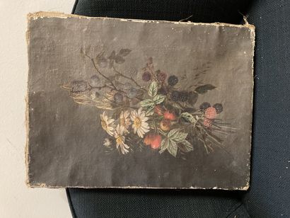 École ITALIENNE du début du XIXe siècle Bouquet of flowers and fruits
On its original...