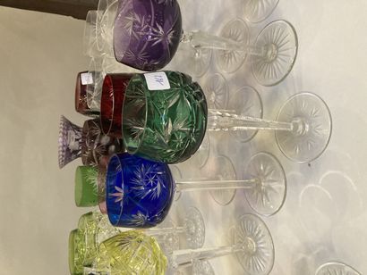 null Approx. 20 multicoloured Rhine wine glasses, different models 

(scratches and...