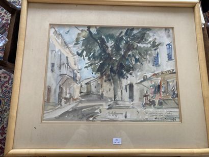 null Harry BONNEFOYLa place Saint-Exupéry in CabrisWatercolour signed lower right

32...