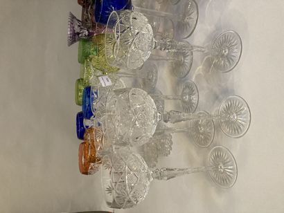 null Approx. 20 multicoloured Rhine wine glasses, different models 

(scratches and...