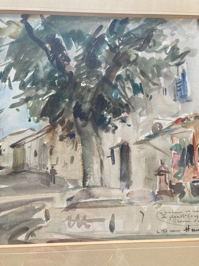 null Harry BONNEFOYLa place Saint-Exupéry in CabrisWatercolour signed lower right

32...