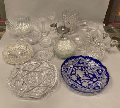 null A lot of glassware including bowls, salad bowls, glasses with engraved decoration...