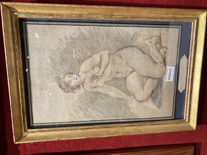 null 
French school of the 18th century

Female nude

Sanguine

34 x 23 cm wear and...