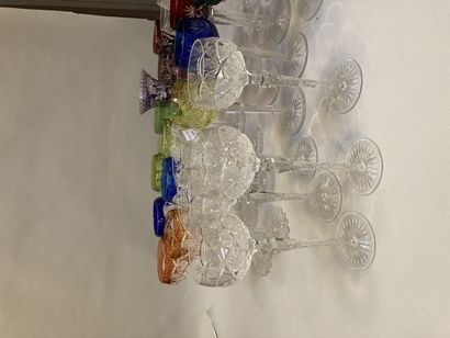 null Approx. 20 multicoloured Rhine wine glasses, different models 

(scratches and...