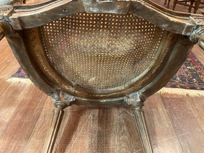 null 
Paire de fauteuils médaillons cannés

Estampille de MEUNIER, époque Louis XVI

H...