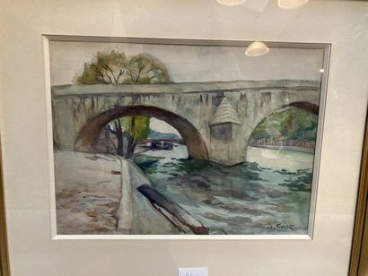 null The Royal Bridge 

Watercolour with signature A. Fidrit at bottom right

23.5...