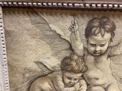 null 
Ecole française du XIXème siècle Trois angelots

Huile sur toile en grisaille

41...