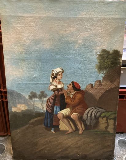 null Scène galante dans le goût des peintures Napolitaines

Huile sur toile

92 x...