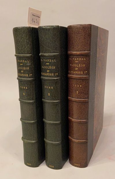 null VANDAL (A.). Napoléon et Alexandre Ier. Paris, Plon, 1891- 1896, 3 volumes in-8,...