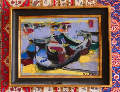 null MAURICE-ELIE SARTHOU (1911-1999)

Barques cubistes

Huile sur isorel signée...