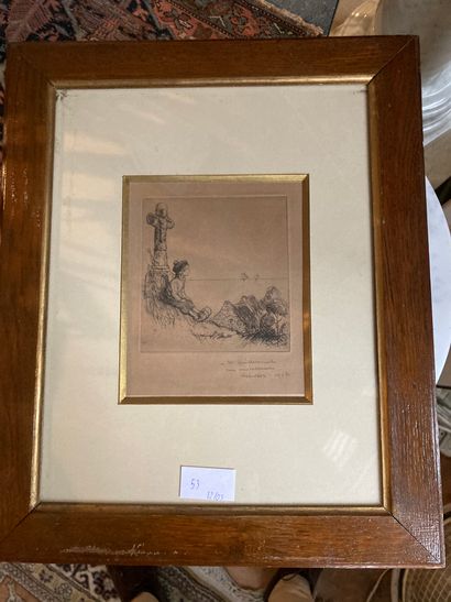 null Child in front of the sea, drawing, signed Poulbot, autographed and dated 1917

16...